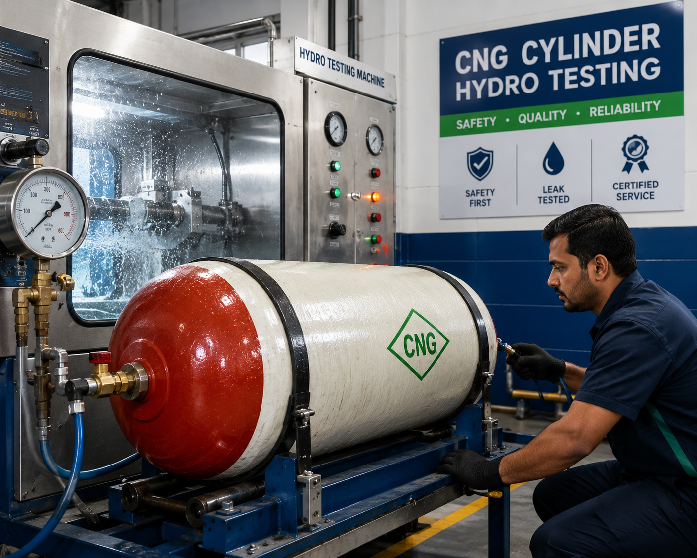 CNG Cylinder Hydro Testing in Baramati, Solapur, Pune                        class=